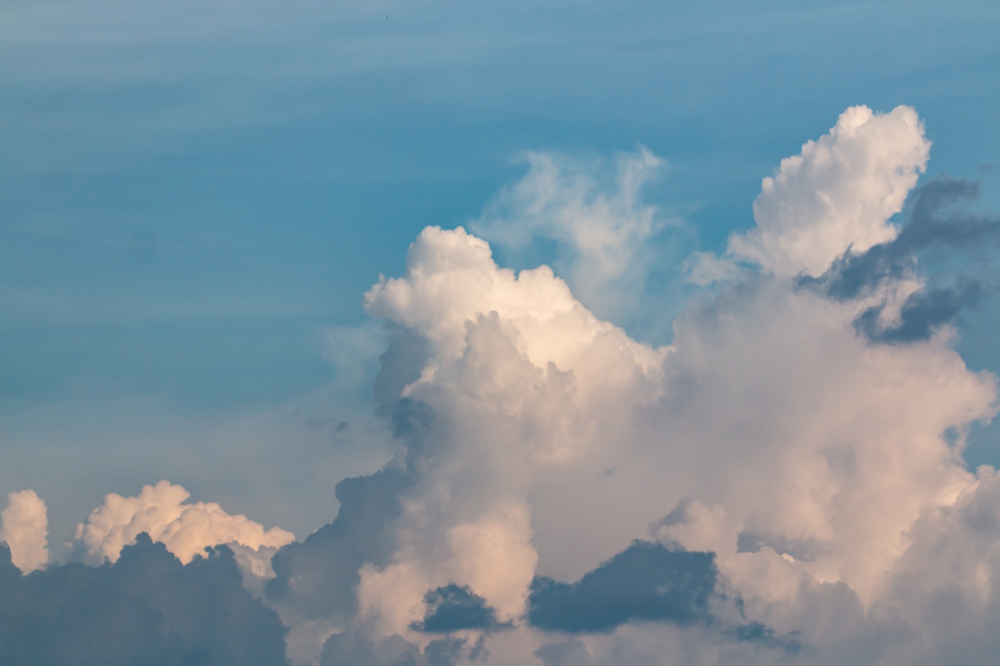 The cloudy sky